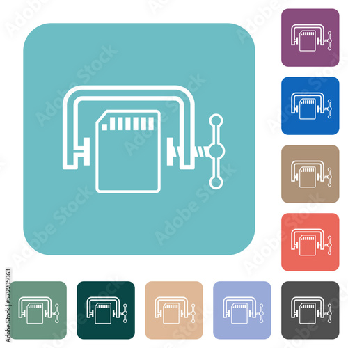 SD memory card compress outline rounded square flat icons photo