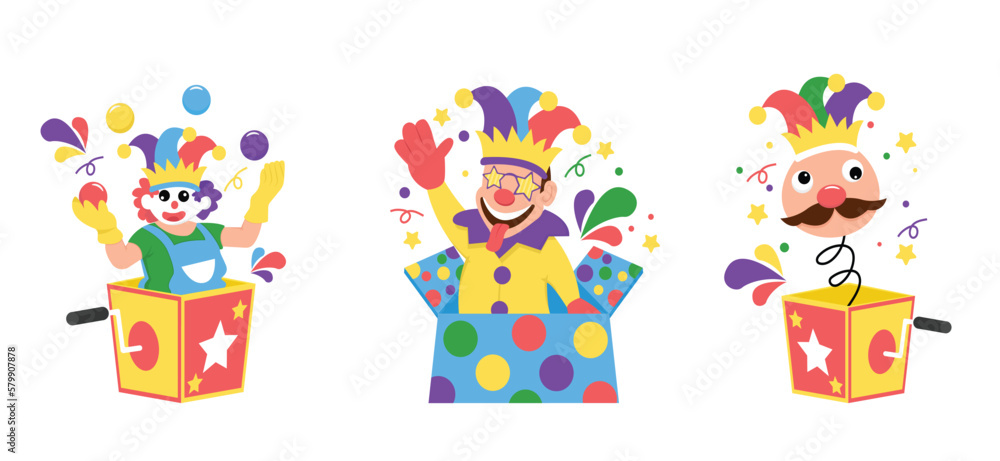 Flat Bundle April Fools Design Illustration Flat Bundle April Fools Design Illustration