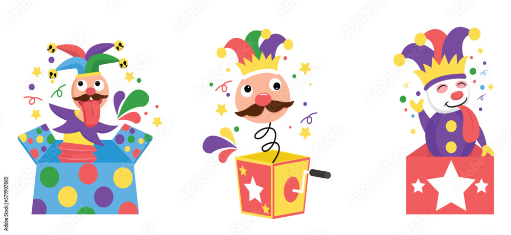 Flat Bundle April Fools Design Illustration Flat Bundle April Fools Design Illustration