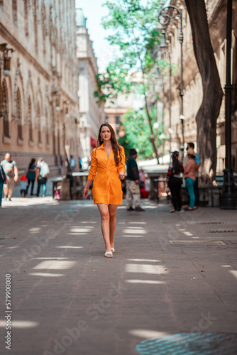 beautiful woman in the city
