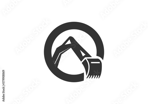 heavy equipment excavator company logo icon business background symbol illustration	