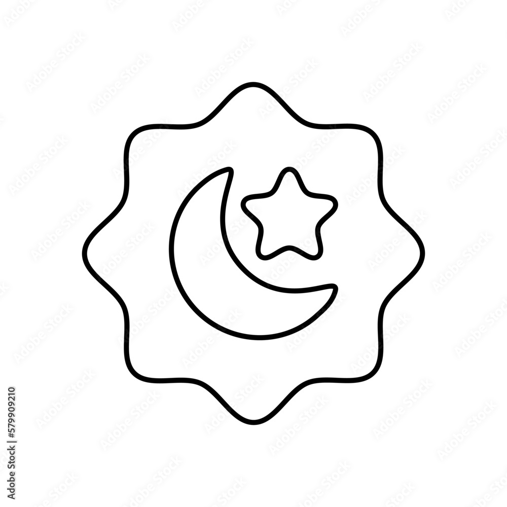 Grafika Wektorowa Stock Star And Crescent Symbol Of Islam In Outline grafika-wektorowa-stock-star-and-crescent-symbol-of-islam-in-outline