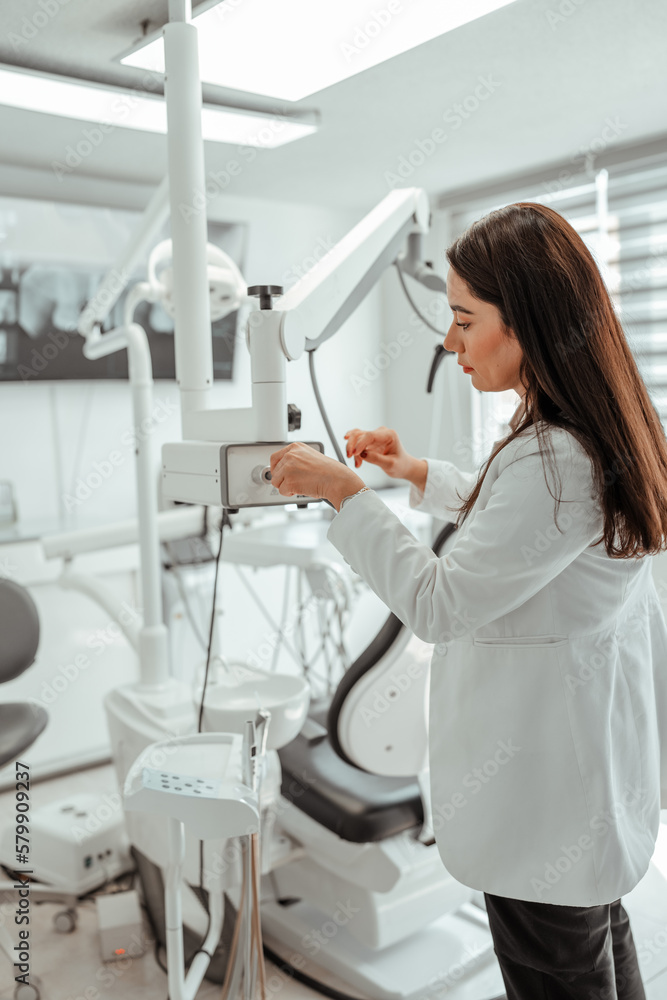 Dentist girl at workplace Dentist girl at workplace