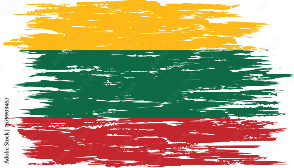 Brush stroke flag of LITHUANIA