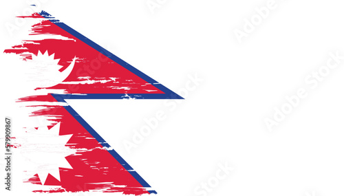 Brush stroke flag of NEPAL