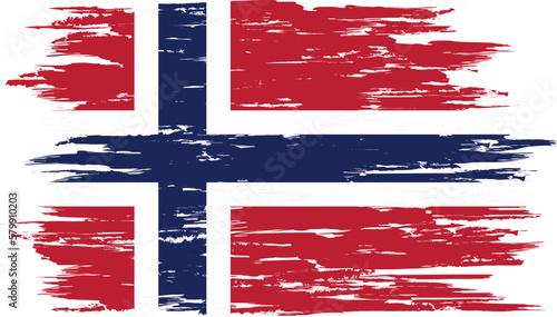Brush stroke flag of NORWAY