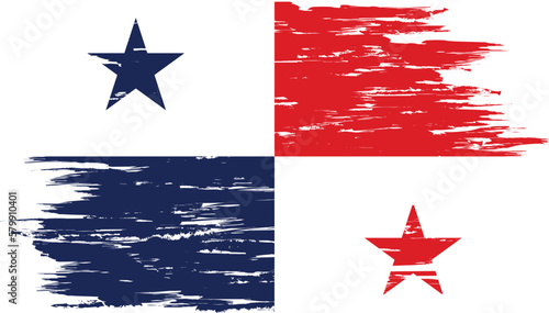 Brush stroke flag of PANAMA