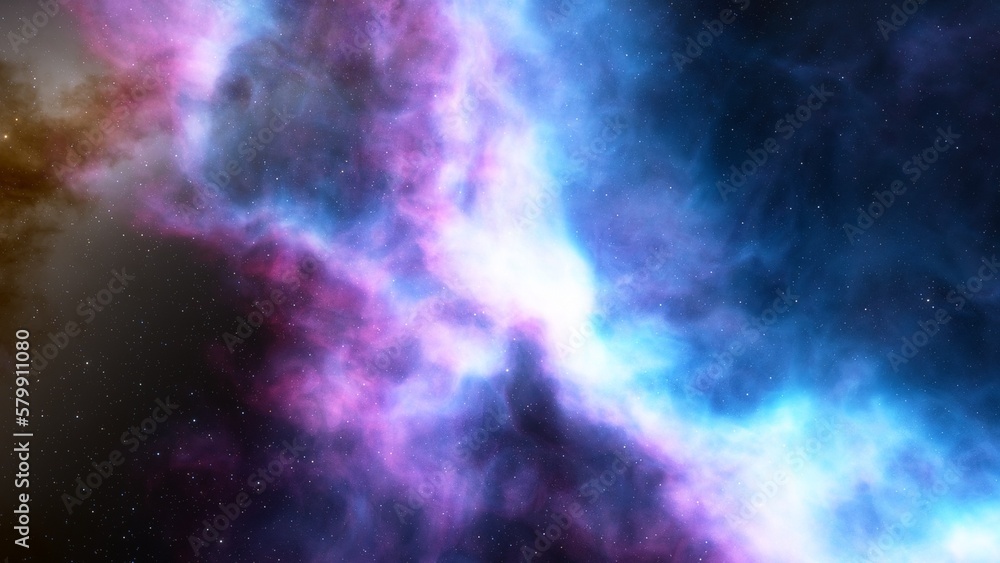 Fototapeta premium red-violet nebula in outer space, horsehead nebula, unusual colorful nebula in a distant galaxy, red nebula 3d render