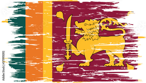 Brush stroke flag of SRI LANKA