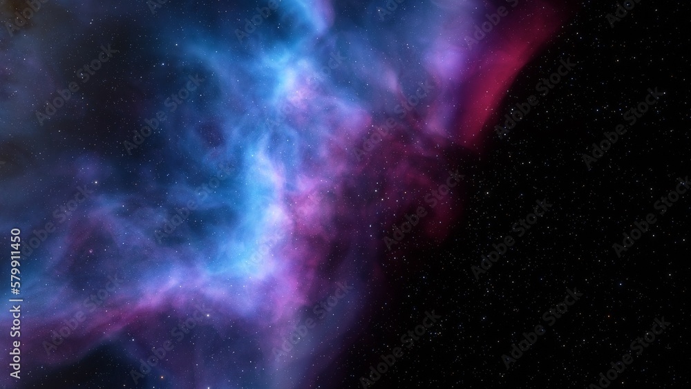 Fototapeta premium Space background with nebula and stars, nebula in deep space, abstract colorful background 3d render 