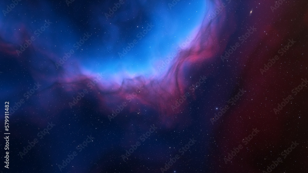 Space background with nebula and stars, nebula in deep space, abstract colorful background 3d render
