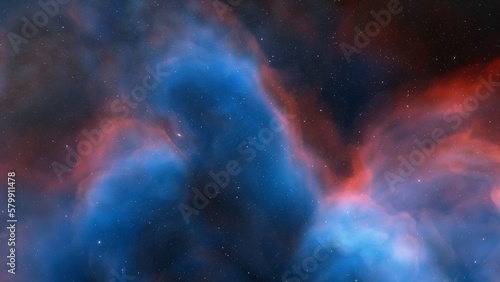 Space background with nebula and stars, nebula in deep space, abstract colorful background 3d render 