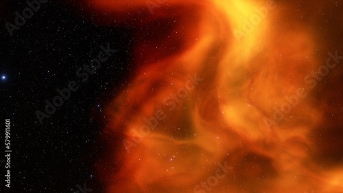 Nebula gas cloud in deep outer space  science fiction illustration  colorful space background with stars 3d render 