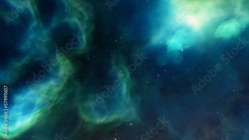 Nebula gas cloud in deep outer space  science fiction illustration  colorful space background with stars 3d render 