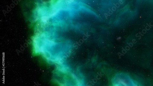Nebula gas cloud in deep outer space, science fiction illustration, colorful space background with stars 3d render  © ANDREI
