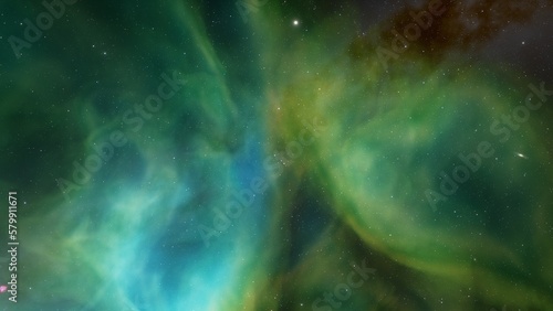 Fototapeta Naklejka Na Ścianę i Meble -  Nebula gas cloud in deep outer space, science fiction illustration, colorful space background with stars 3d render
