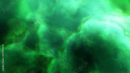 Nebula gas cloud in deep outer space, science fiction illustration, colorful space background with stars 3d render 