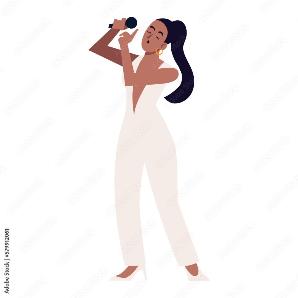 singing woman with microphone singing woman with microphone