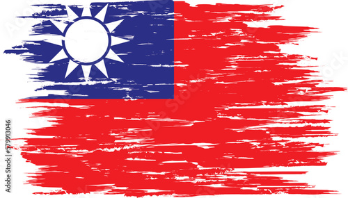 Brush stroke flag of TAIWAN
