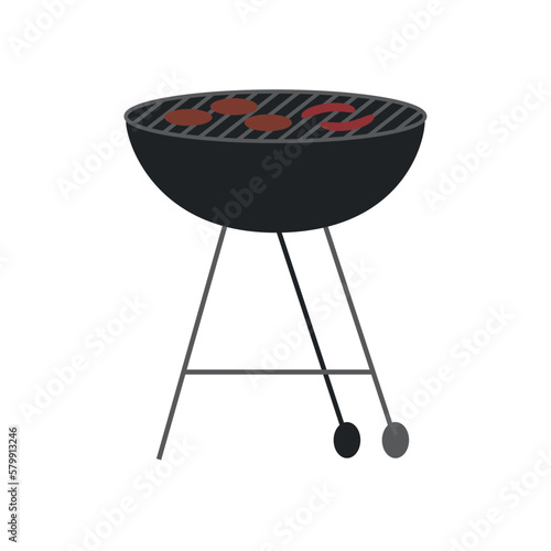 bbq grill with meat