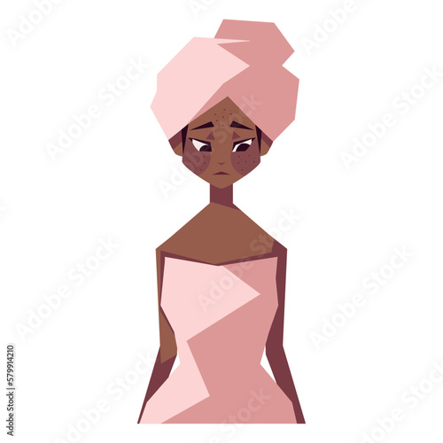 afro girl with oily skin