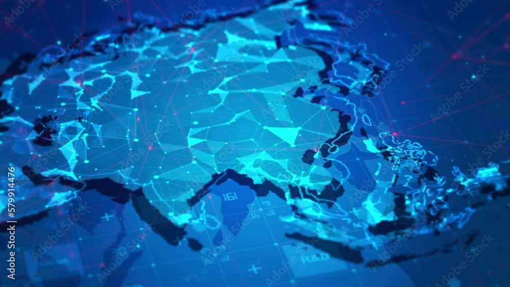 Asia Map Digital business technology Asia Map Digital business technology