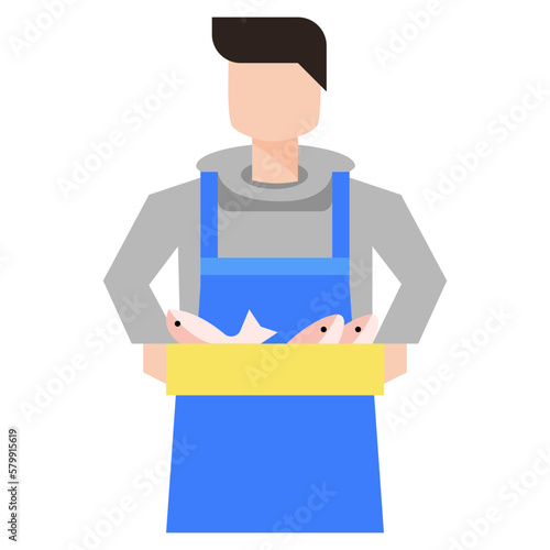 fisherman flat icon