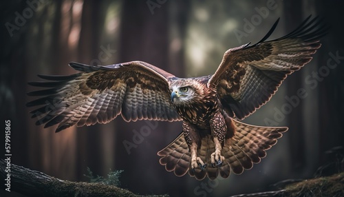 Majestic bird of prey in flight unsplash owl in flight  Generative AI
