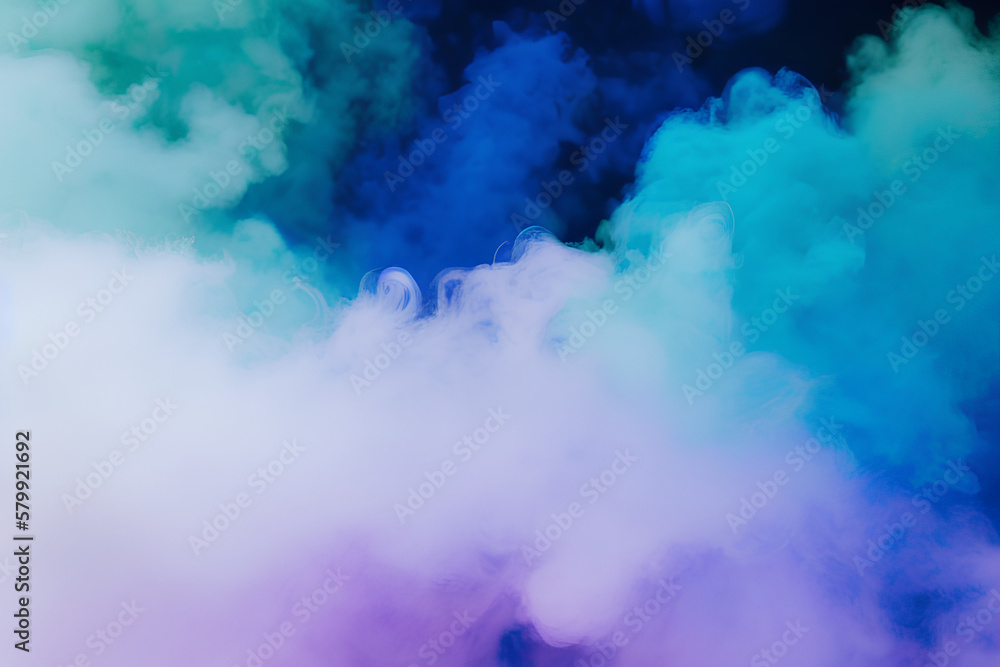 Smoke Diffusion In Purple, Blue, And Green Pastel Colours created with generative AI technology