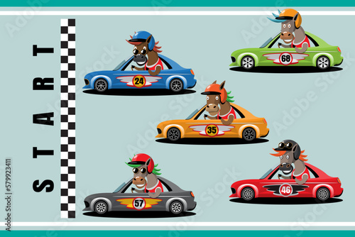 In game competition continue player used high speed car for win in racing game. competition e-sport car racing.