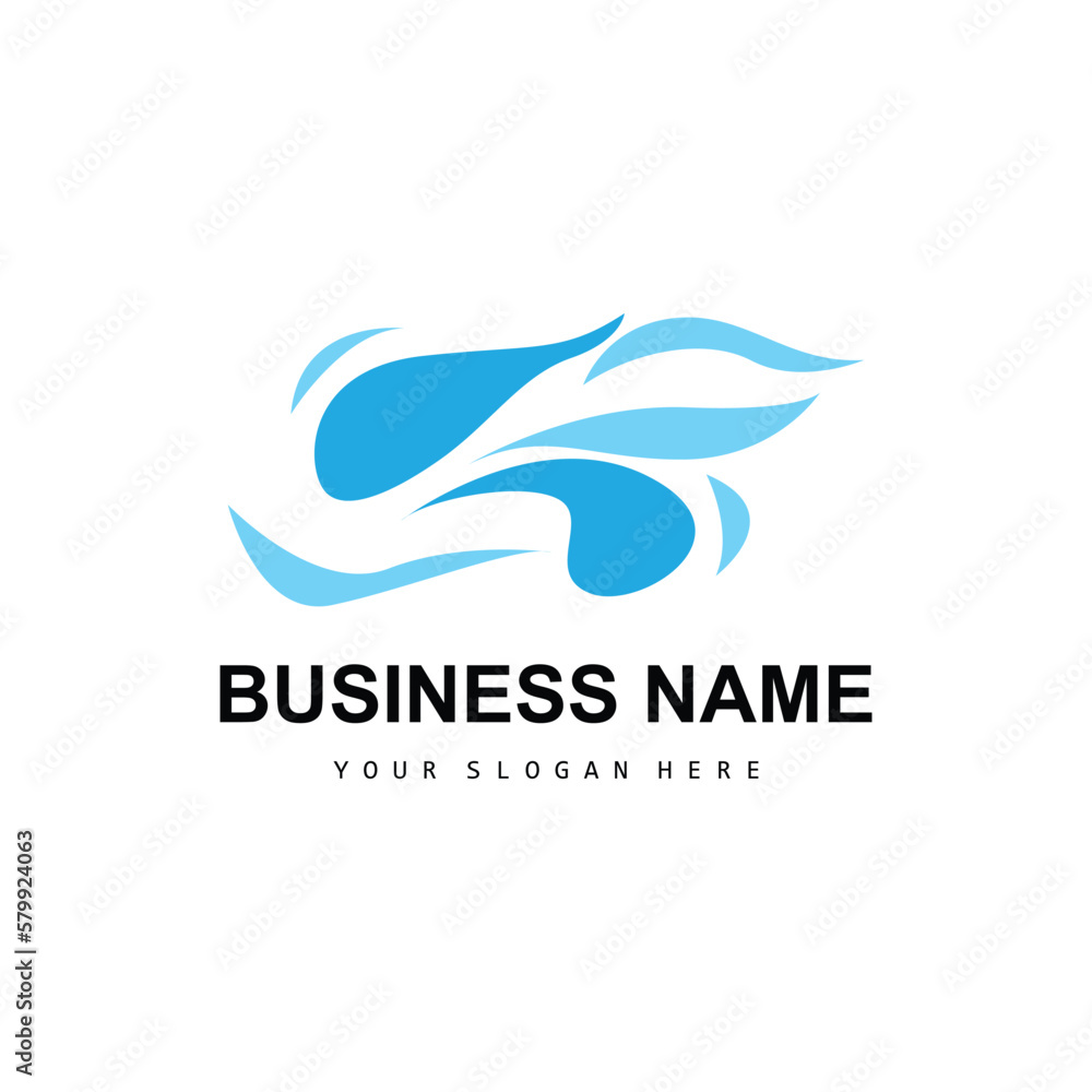 Beach Wave Logo, Water Wave Vector, Water Abstract Design, Illustration Template Icon