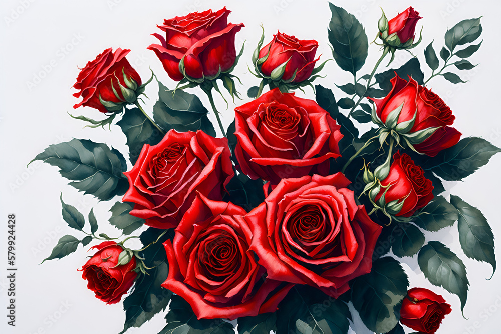 bouquet of red roses