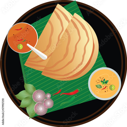 Masala dosa vector illustration