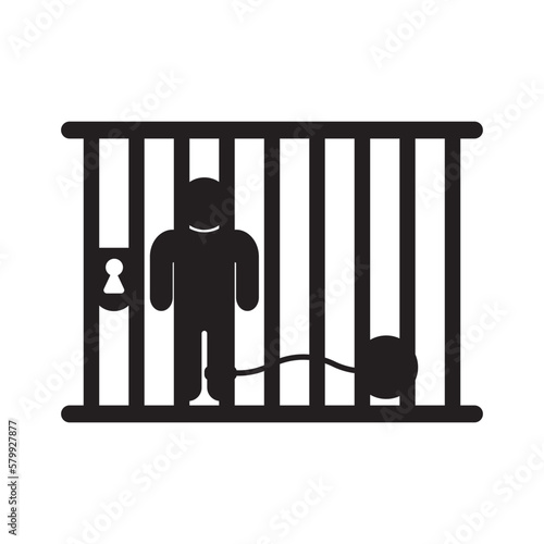 Prison or prison simple icon,illustration design template.