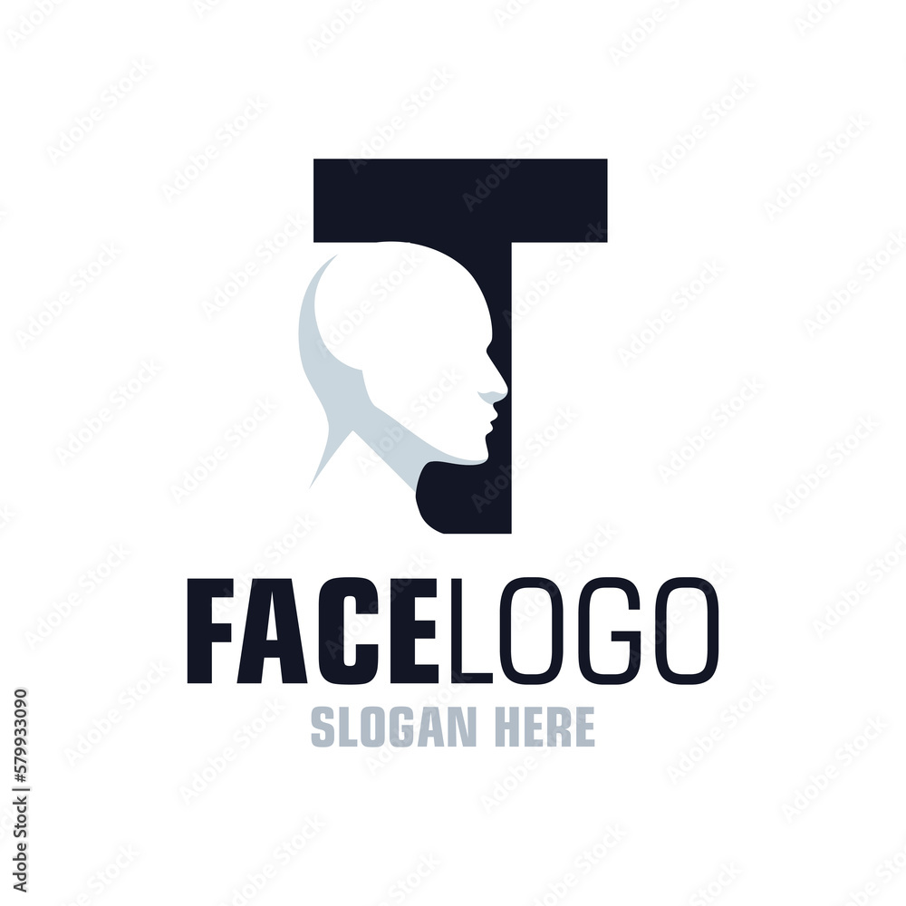Letter T Face Logo Design Template Inspiration, Vector Illustration. Letter T Face Logo Design Template Inspiration, Vector Illustration.