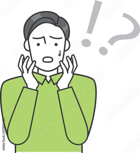 男性が困惑しているベクターイラスト