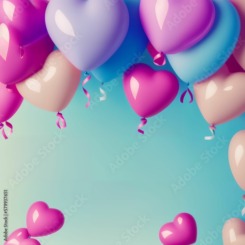 party colorful balloon background, generative art by A.I