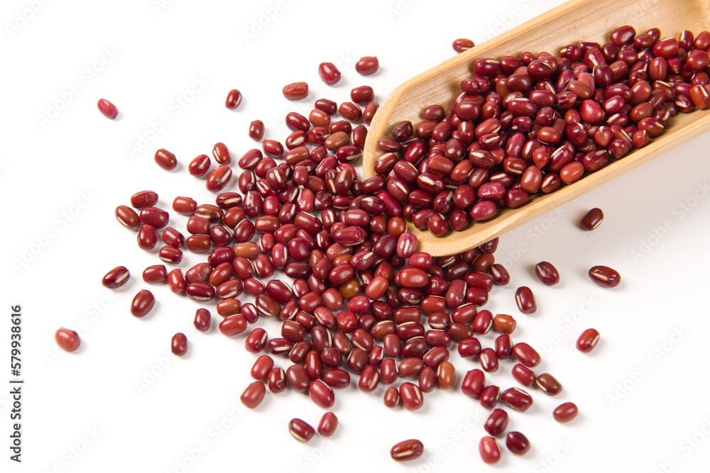 Raw red bean or azuki beans seeds isolated on white background Raw red bean or azuki beans seeds isolated on white background