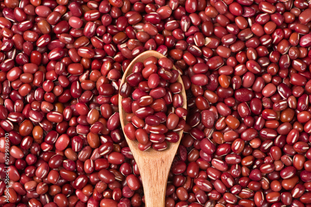 azuki beans seeds in spoon texture background azuki beans seeds in spoon texture background