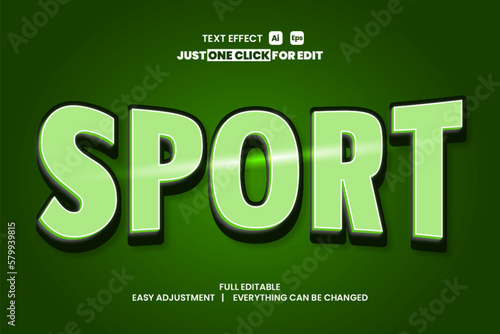 Sport day event vector text effect editable