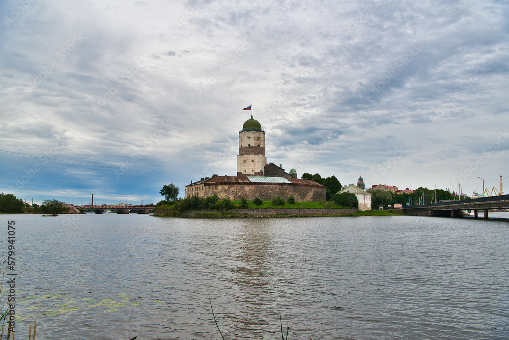 Medieval russian Vyborg Castle State Museum, Swedish-built medieval fortress on the island, Vyborg, Russia