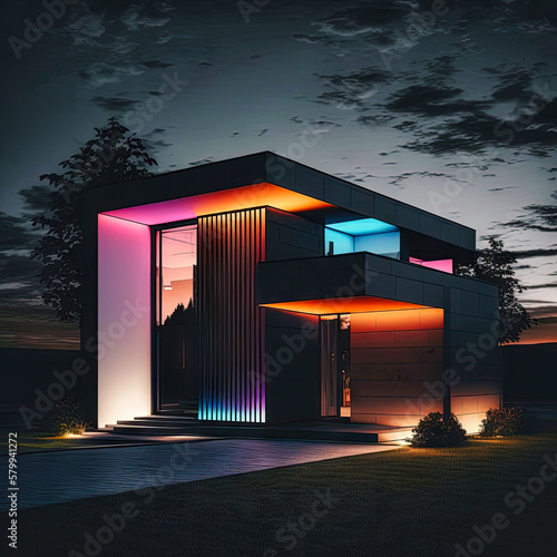 Amazing modern house  villa. Architectural exterior design. Inspiration  concept for designers and architects. Generative AI
