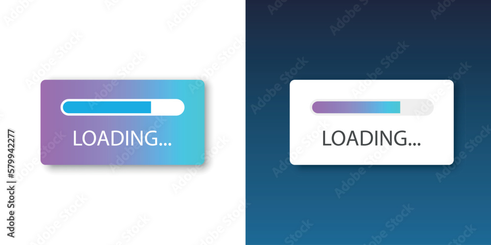 Loading bar icon in flat style. Progress indicator vector illustration on isolated background. Download button sign business concept.