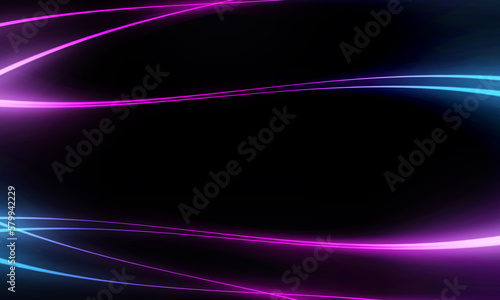 Bright abstract futuristic background with neon lines. Light neon effect Laser light show energy waves lash of light Design for illustration web template backgroung backdrop desktop