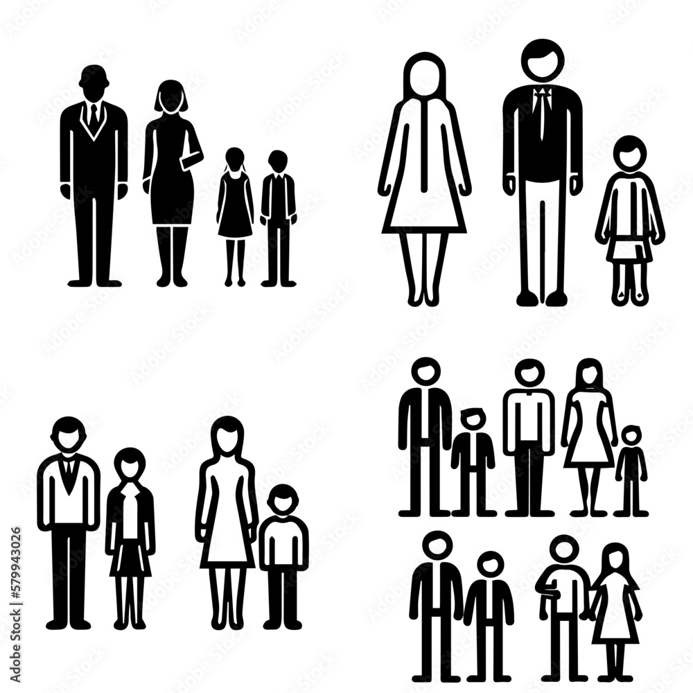 Family icons - line icon set Family icons - line icon set