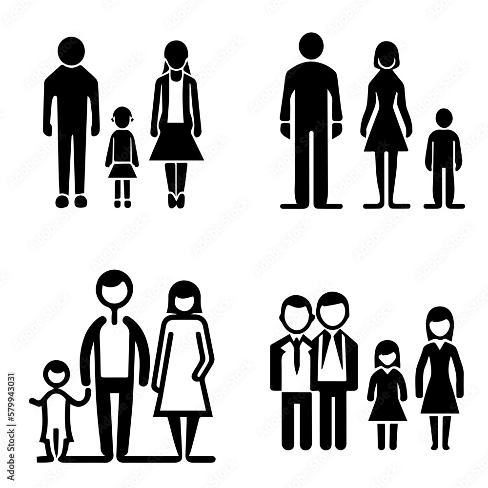 Family icons - line icon set Family icons - line icon set