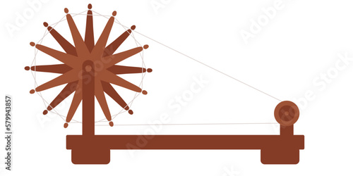 illustration of charkha on the birthday of  Mahatma Gandhi.