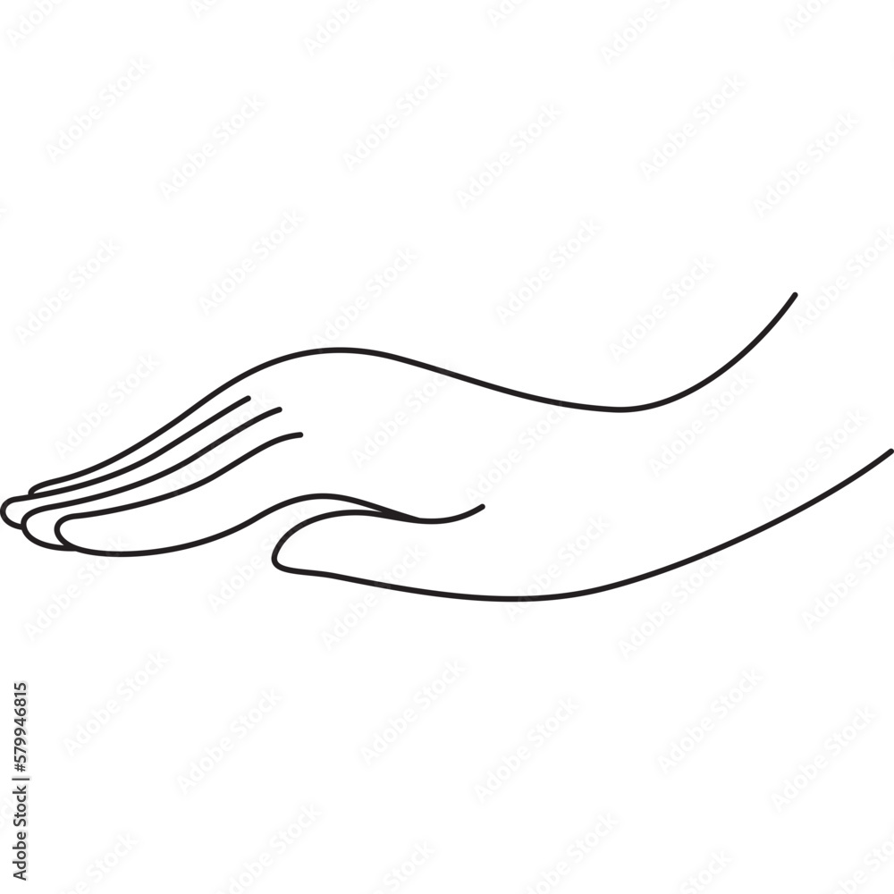 hand element line art for decoration, website, web, mobile app, printing, banner, logo, poster design, etc.