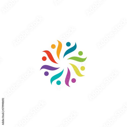Human logo, mutual aid icon, people together abstract logotype. People support and hope symbol