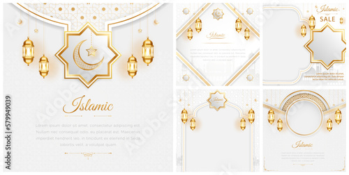 islamic Arabic Luxury Background with Geometric pattern and Beautiful Ornament